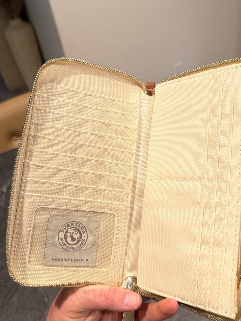 Spartina 449 floral white wallet wristlet blue pink yellow - Picture 6 of 8